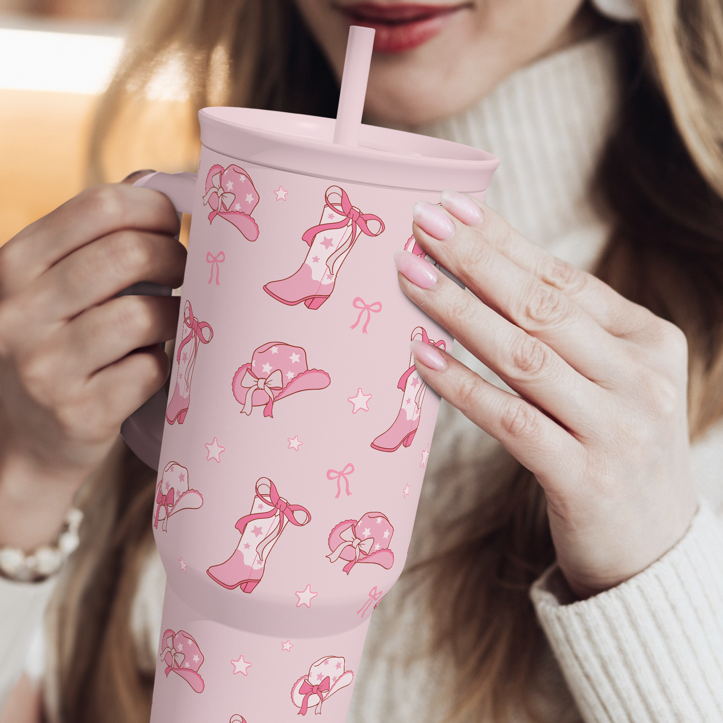 Pink Cowgirl Slidemate | Slider Tumbler with Handle 40oz