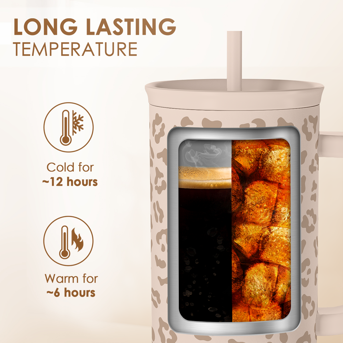 Brown Leopard Slidemate | Slider Tumbler with Handle 40oz